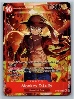2022 Monkey.D.Luffy Treasure Booster Set Foil SR One Piece Promo ST10-006 NM - Image 1