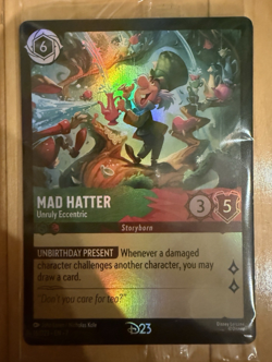 Disney Lorcana D23 2026 Gold Member Mad Hatter Unruly Eccentric Promo Card TPLDR - Image 1