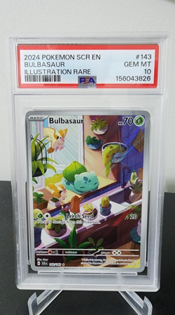 Pokemon Bulbasaur PSA 10 illustration rare Card #143 Stellar Crown - Image 1