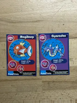 Magikarp Gyarados Evolution Set Pokemon Poketrivia Movie Cards Burger King 1999 - Image 1