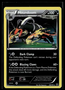 Houndoom 56/101 Plasma Blast Rare Holo Pokemon - Image 1