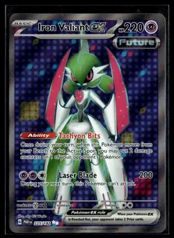 Iron Valiant ex 225/182 Paradox Rift Ultra Rare Pokemon - Image 1