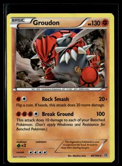 Groudon 84/160 Primal Clash Cracked Ice Holo Rare Pokemon - Image 1