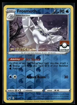 Frosmoth 064/202 1st place league promo Sword & Shield Rare Holo Pokemon - Image 1