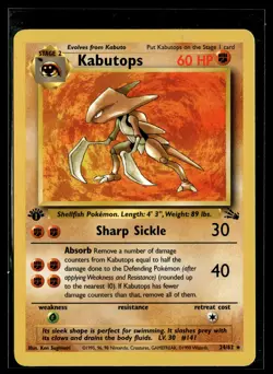 Kabutops 24/62 Fossil Rare Pokemon 1st edition - Image 1