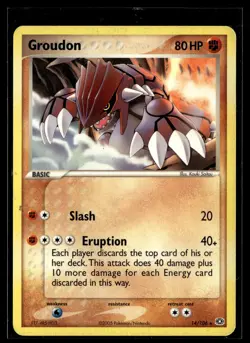 Groudon 14/106 Emerald Rare Pokemon - Image 1