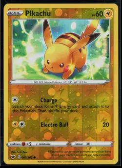Pikachu 065/202 Sword & Shield COSMO Reverse Holo Common Pokemon - Image 1