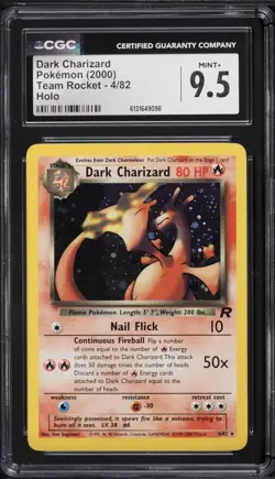 2000 Pokemon Team Rocket Holo ✨ Dark Charizard 🔥 #4 CGC 9.5 MINT+ - Image 1