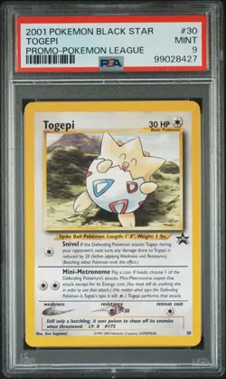 PSA 9 2001 POKEMON PROMO BLACK STAR #30 TOGEPI PROMO-POKEMON LEAGUE - Image 1