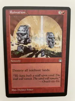 MTG STRONGHOLD RUINATION NM MAGIC THE GATHERING RARE SORCERY RED ENGLISH CARD - Image 5