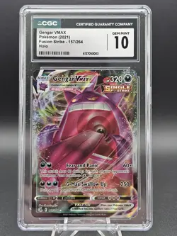 Gengar VMAX Fusion Strike 2021 Ultra Rare Holo CGC 10 Pokemon Card #157/264 - Image 1