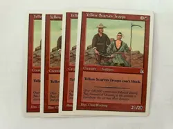 MTG 4X PORTAL THREE KINGDOMS YELLOW SCARVES TROOPS NM/M P3K ENGLISH RED COMMON - Image 1
