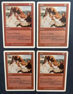 MTG 4X 7TH EDITION BOIL NM MAGIC THE GATHERING RED SORCERY UNCOMMON ENGLISH - Image 1