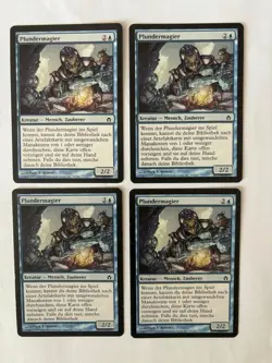MTG 4X GERMAN FIFTH DAWN TRINKET MAGE PLAYED MAGIC THE GATHERING BLUE CREATURE - Image 4