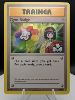 Pokemon TCG: XY Black Star Promo XY206: Gym Badge Erika Rainbow Badge Holo (NM) - Image 1