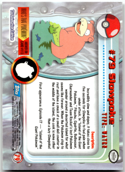 Slowpoke #79 TOPPS Pokemon Card NM - Image 2