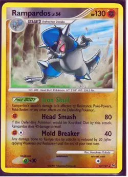 2009 POKEMON Card RAMPARDOS 13/127-PLATINUM- RARE-REVERSE HOLO- NM/LP (Excellent - Image 1