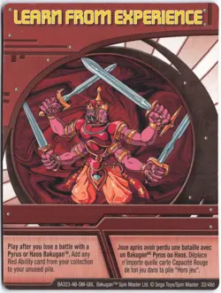 Bakugan LEARN FROM EXPERIENCE Red Ability Card BA323-AB-SM-GBL 32/48d - Image 1