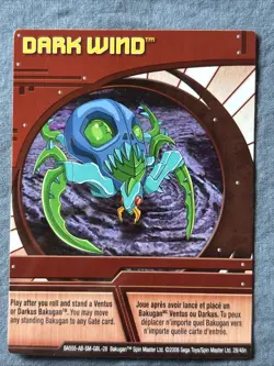 BAKUGAN New Vestroia | Dark Wind 28/48n | Maxila | 🔴 Red Ability Card - Image 3