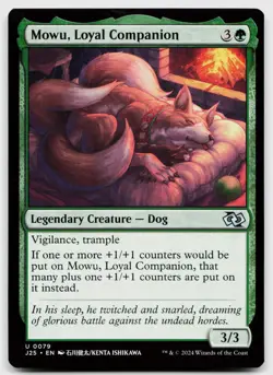 Mowu, Loyal Companion (Anime) #79 (NM) Foundations Jumpstart J25 Magic MTG - Image 1