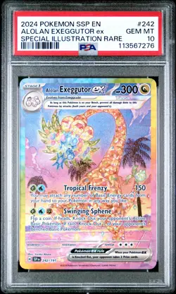 2024 POKEMON SSP EN-SURGING SPARKS #242 ALOLAN EXEGGUTOR EX PSA 10 - Image 1