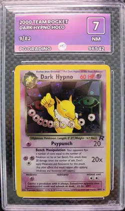 PG 7 NM Dark Hypno Holo 2000 Pokemon Team Rocket 9/82 Vintage Graded Slab - Image 1