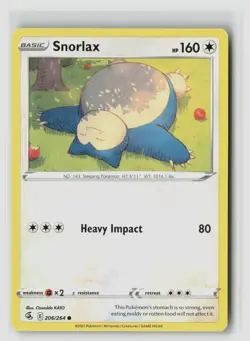 Snorlax #206/264 Swsh08 Fusion Strike Common Pokemon TCG NM - Image 1