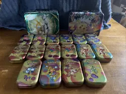 Lot Of 18 Pokemon Mini Tins & 2 lunch box tins- EMPTY No Packs - Image 1