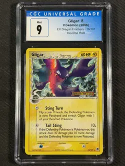 Pokemon Cards CGC 9 Mint Gligar Ex Dragon Frontiers Rev Holo 2006 16/101 - Image 1