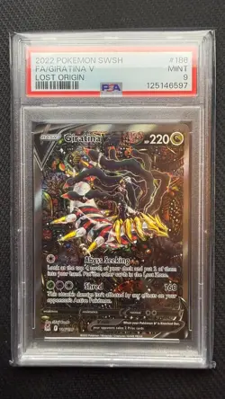 2022 POKEMON SWORD & SHIELD LOST ORIGIN #186 FULL ART/GIRATINA V PSA 9 - Image 1
