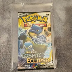 Pokemon Sun & Moon Cosmic Eclipse Booster Pack Blastoise Piplup English - Image 1