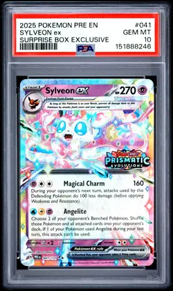 2025 POKEMON PRE EN-PRISMATIC EVOLUTIONS #041 SYLVEON EX PSA 10 - Image 1