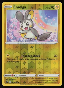 Emolga 047/159 Common Crown Zenith Pokemon Reverse Holo Near Mint - Image 1