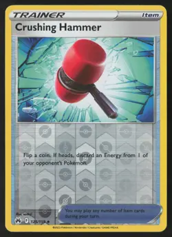 Crushing Hammer 125/159 Uncommon Crown Zenith Pokemon Reverse Holo Near Mint - Image 1