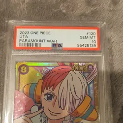Bandai One Piece Card Game Uta OP02-120 Paramount War PSA 10 - Image 2