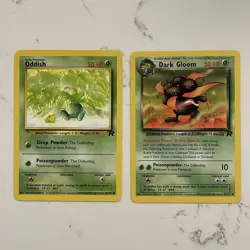 Pokemon TCG Oddish & Dark Gloom Team Rocket 1999 Collector’s Cards - Image 1