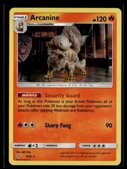 Arcanine 6/18 Detective Pikachu Rare Pokemon - Image 1