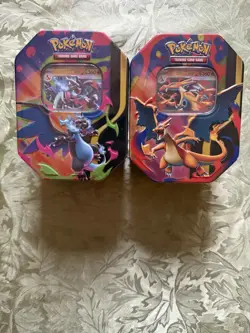 Pokemon TCG Mega Charizard X & Y Tins Sealed SET Of 2 - Image 1