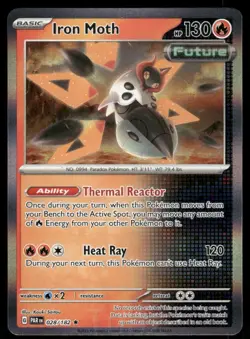 Iron Moth 028/182 Rare Paradox Rift Pokemon Holo Near Mint - Image 1