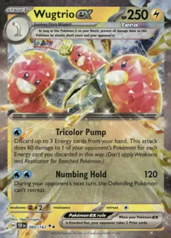 Wugtrio ex 060/162 Double Rare Temporal Forces Pokemon Near Mint - Image 1