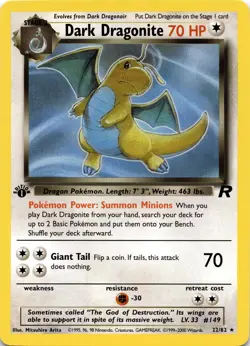 Pokemon Dark Dragonite (22) Team Rocket 22/82 1st Edition Rare NM - Image 2