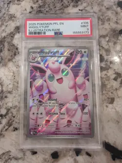 2025 Pokemon Phantasmal Flames 🔥Wigglytuff #105🔥 Illustration Rare🔥 PSA 9 - Image 1