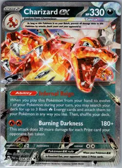 Charizard ex - 054/091 SV: Paldean Fates - Pokemon Card - NM - Image 1