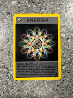 Pokemon TCG Cards Rainbow Energy 80/82 Team Rocket Rare LP - Image 1