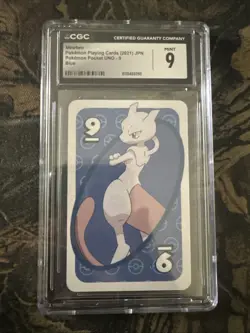 Pokemon Mattel Mewtwo BLUE #9 Japanese UNO Card - Image 1