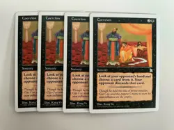 MTG 4X PORTAL THREE KINGDOMS COERCION MINT P3K ENGLISH BLACK UNCOMMON SORCERY - Image 3