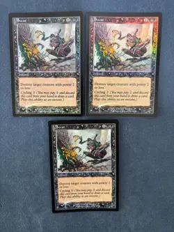MTG 3X FOIL URZA'S LEGACY SWAT MAGIC THE GATHERING COMMON BLACK INSTANT ENGLISH - Image 3