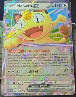 Meowth ex 062/088 Double Rare Perfect Order Pokemon Card Mint - Image 1