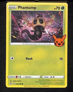 Phantump 016 Common Pokemon Lost Origin 196 2022 Trick or Trade - Image 1
