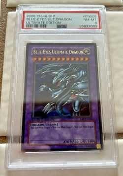 Yugioh PSA 8 NM-MT Blue-Eyes Ultimate Dragon JMP-EN005 Ultimate Edition S#4340 - Image 1